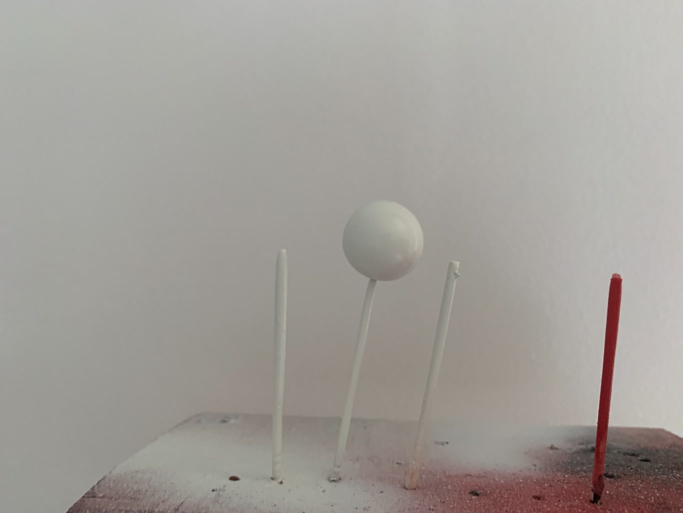 Resin printed eye getting a gloss white paint spray coat