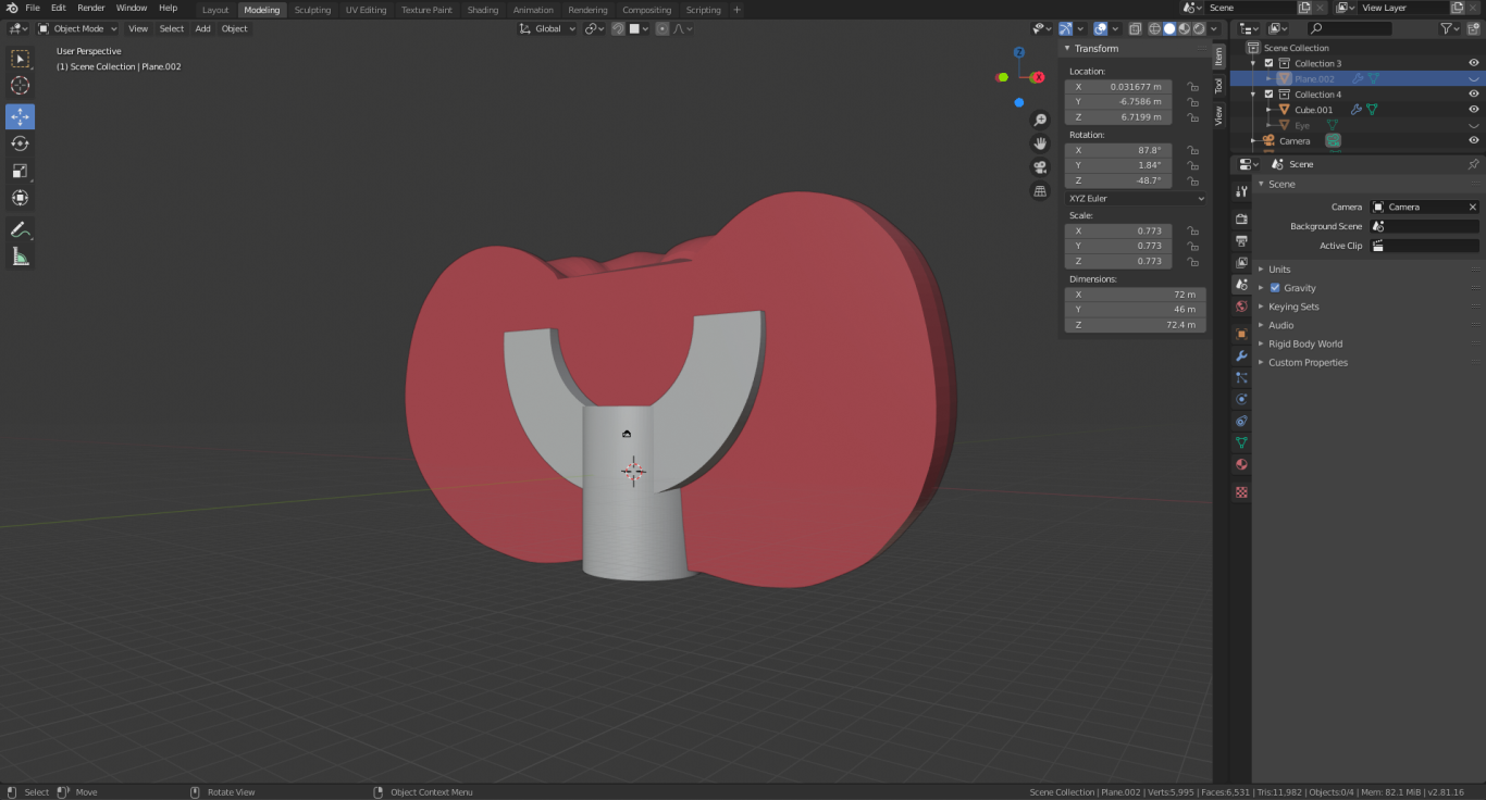 Making the neck and head connector