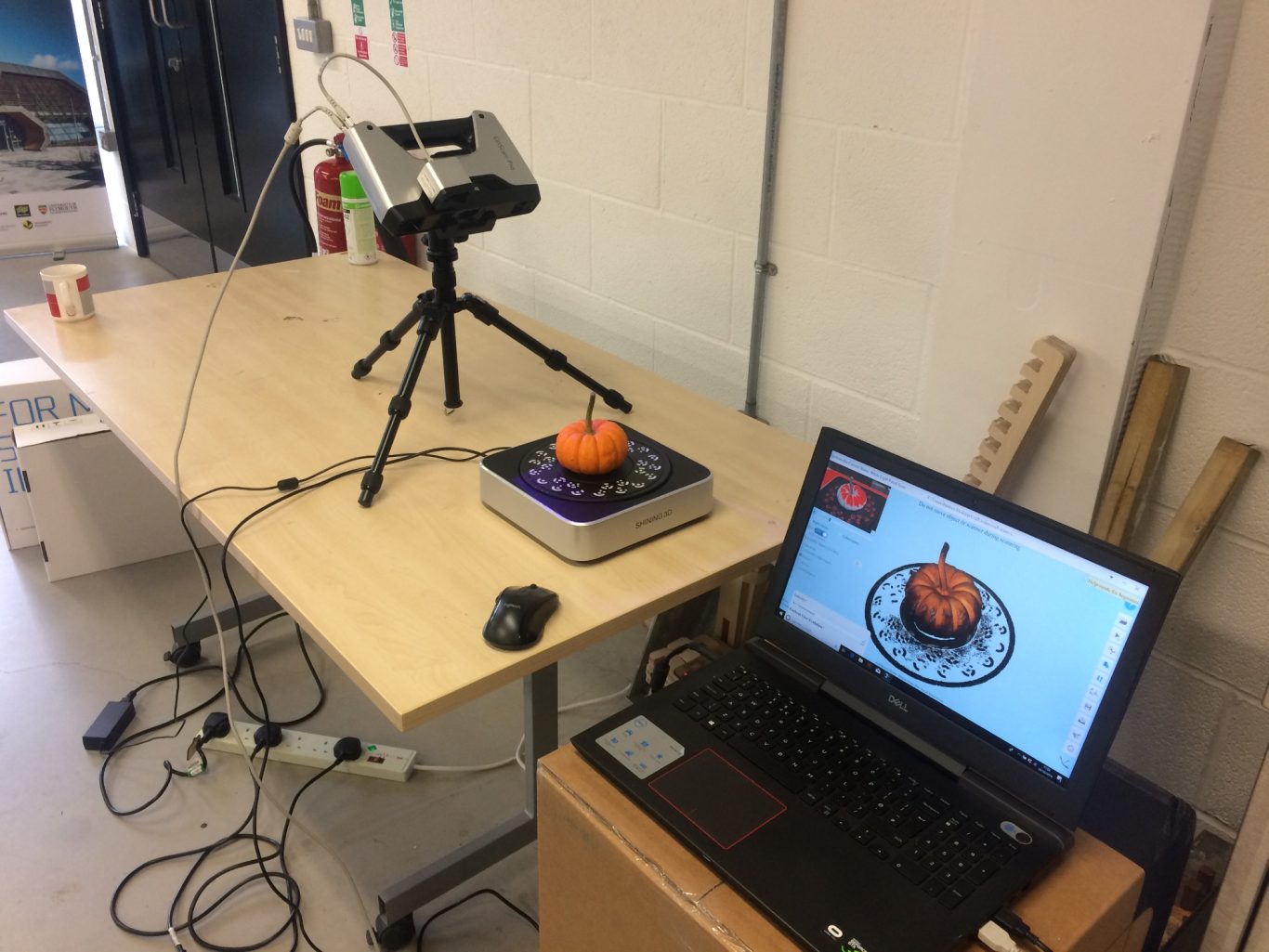 Scanning small pumpkin using Einscan Pro