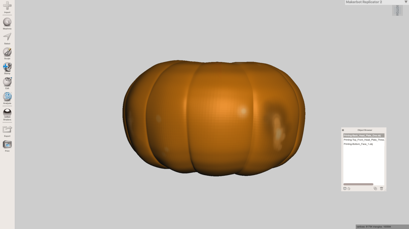 Back of the head ready for printing